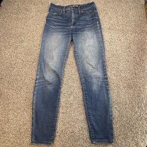 Madewell Jeans Womens 27 Roadtripper Skinny Medium Wash Blue‎ Stretch Whiskering